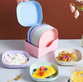 10pcs Plastic Plates Set With Holder&nbsp