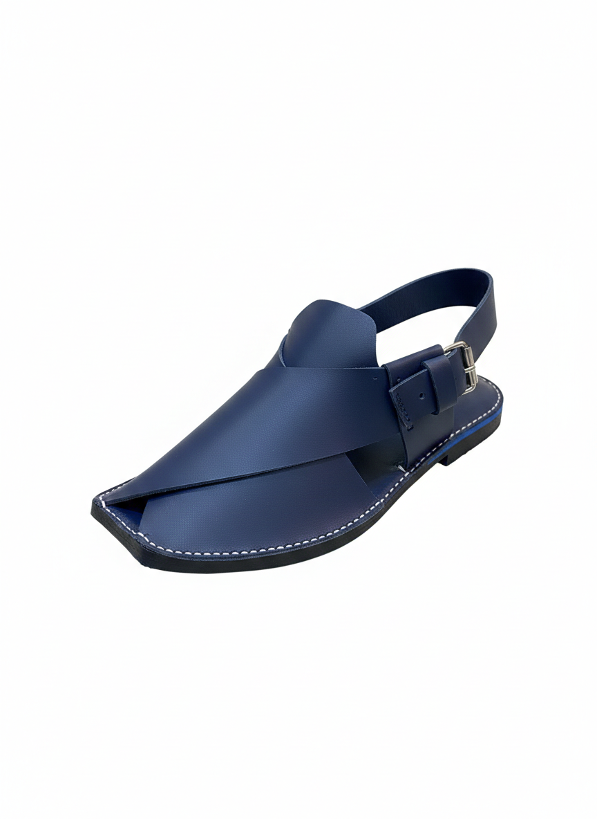 Dawal Blue Peshawari Chappal for Men