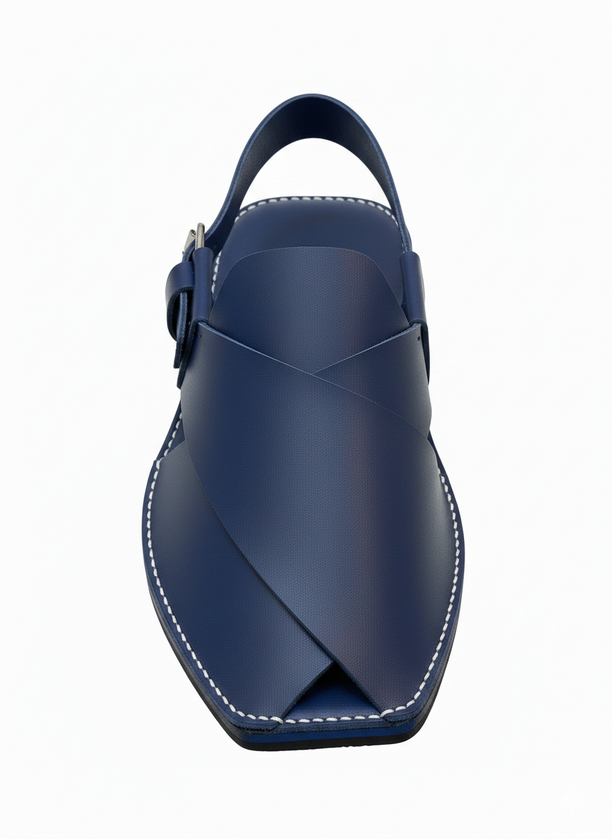 Dawal Blue Peshawari Chappal for Men