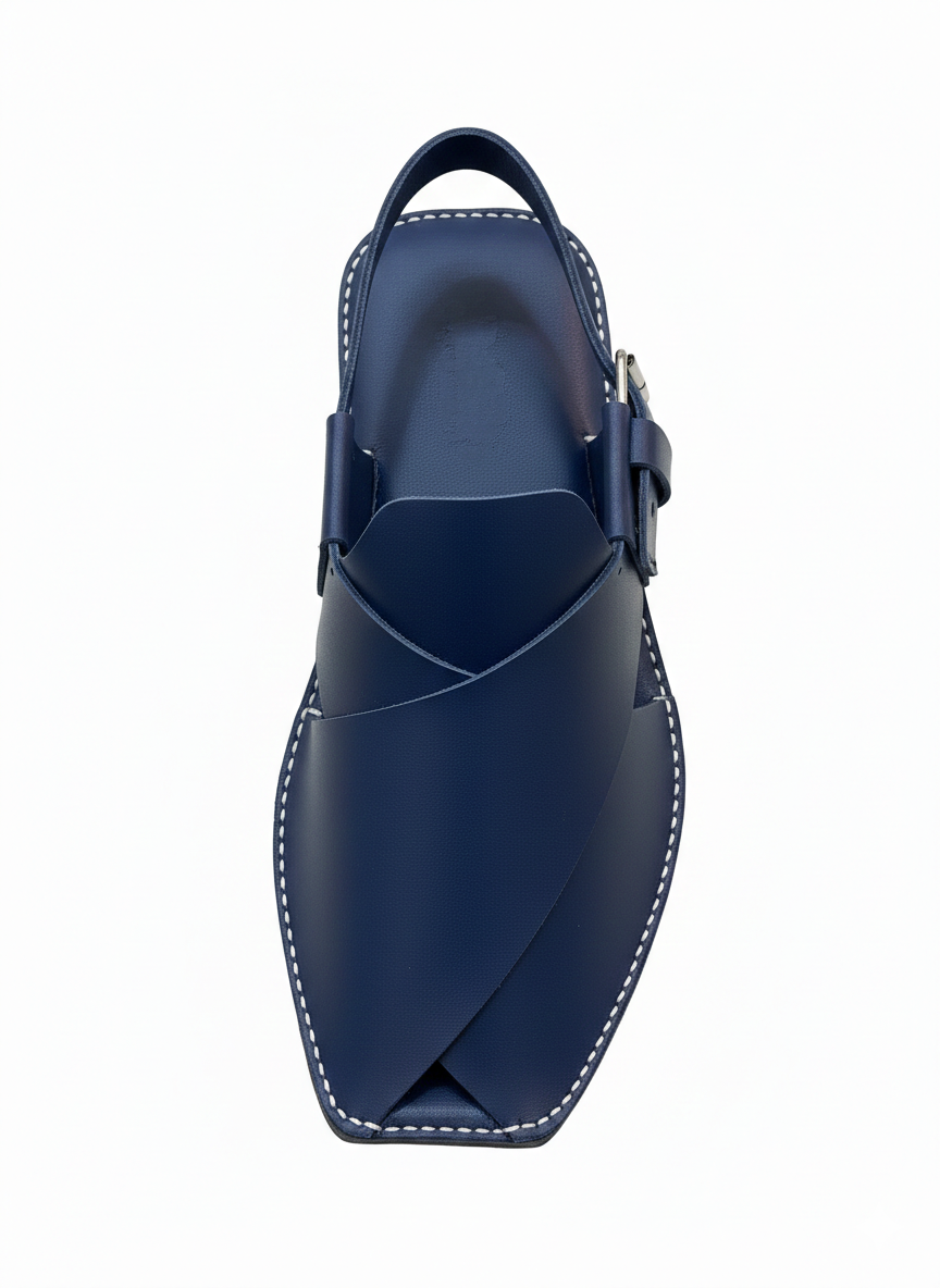 Dawal Blue Peshawari Chappal for Men