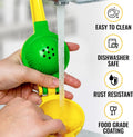 2-in-1 Lemon Squeezer - Sturdy Max Extraction Hand Juicer Lemon Squeezer Gets Every Last Drop - Easy to Clean Manual Citrus Juicer - Easy-Use Lemon Juicer Squeezer - Yellow/Green