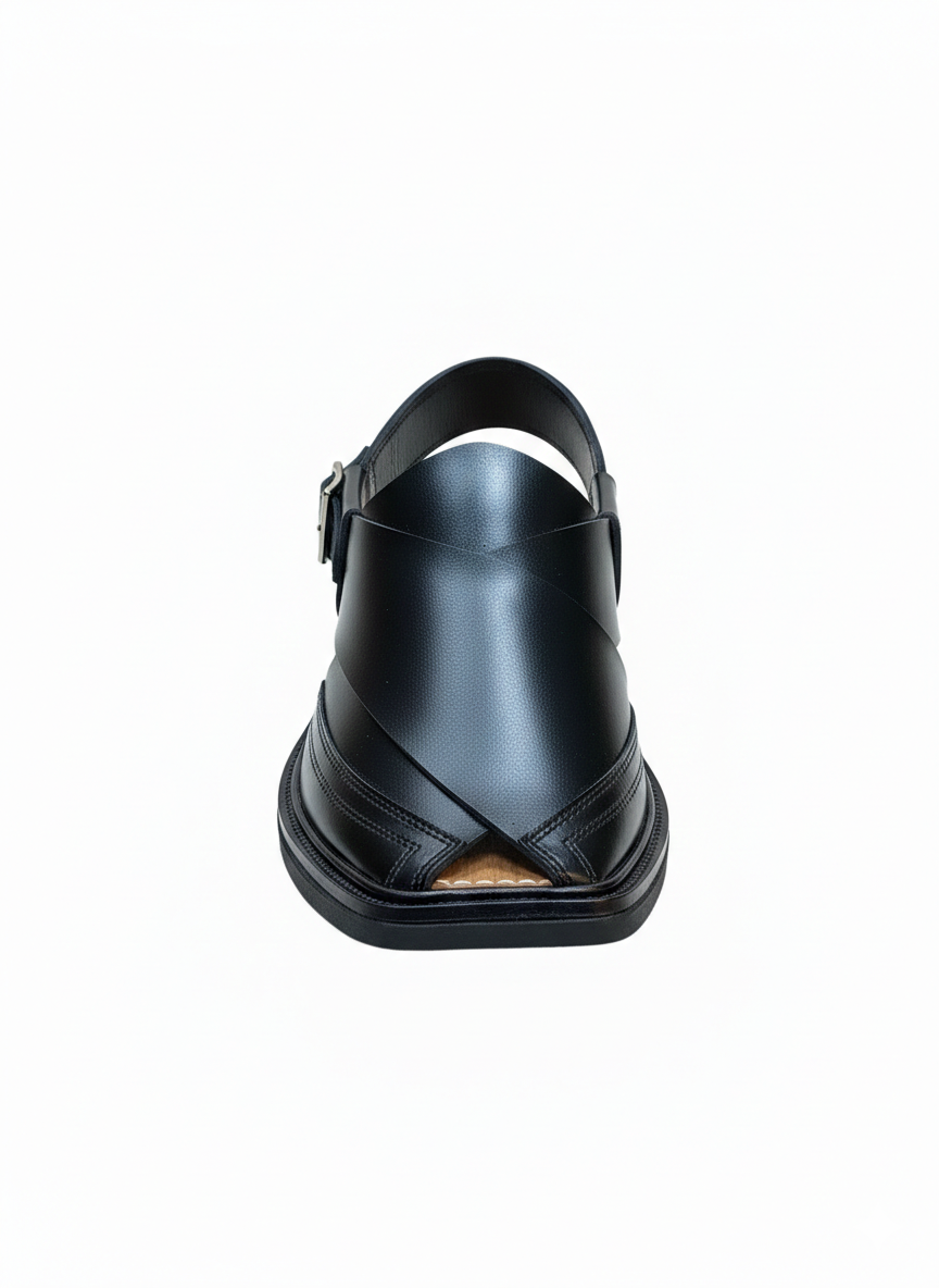 Dawal Black Peshawari Chappal