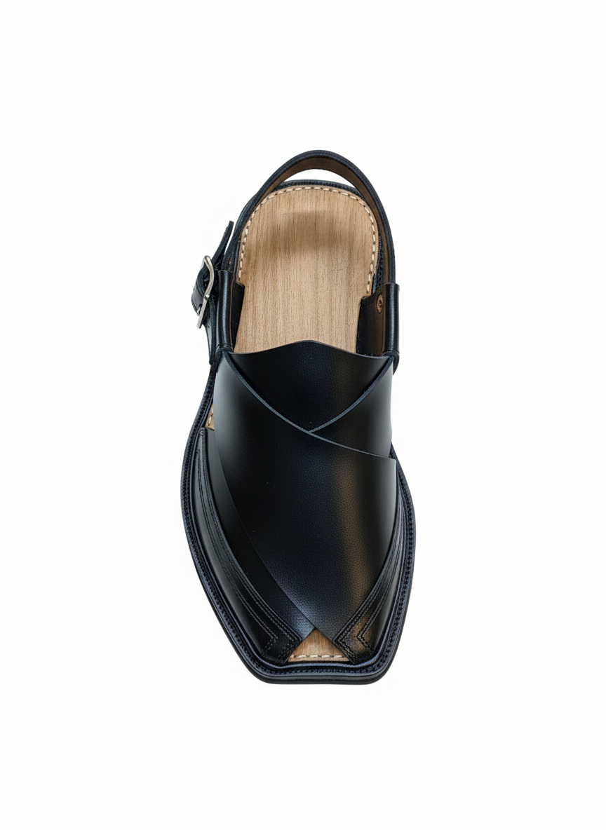Dawal Black Peshawari Chappal