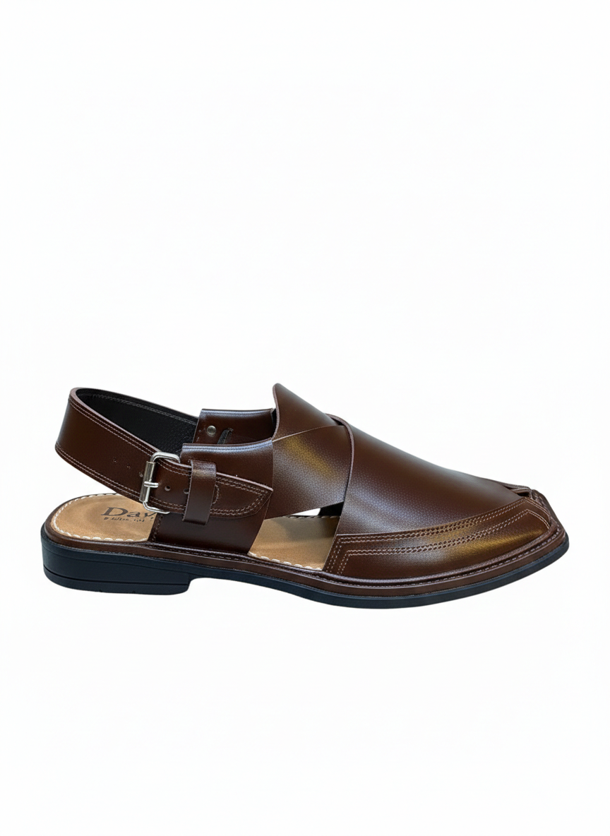 Dawal Peshawari Chappal - Chocolate Brown