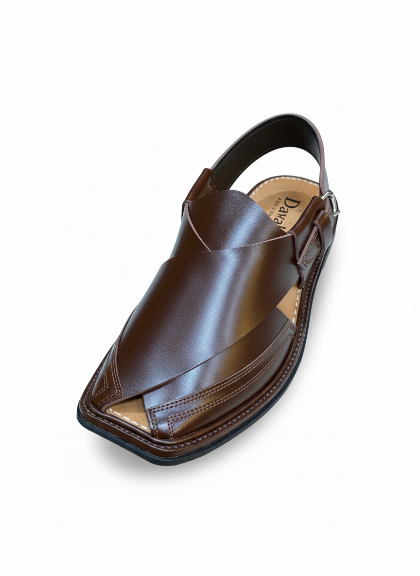 Dawal Peshawari Chappal - Chocolate Brown