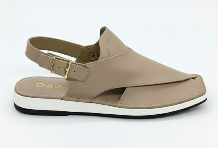 Handmade Comfort Beige Leather Peshawari Sandal