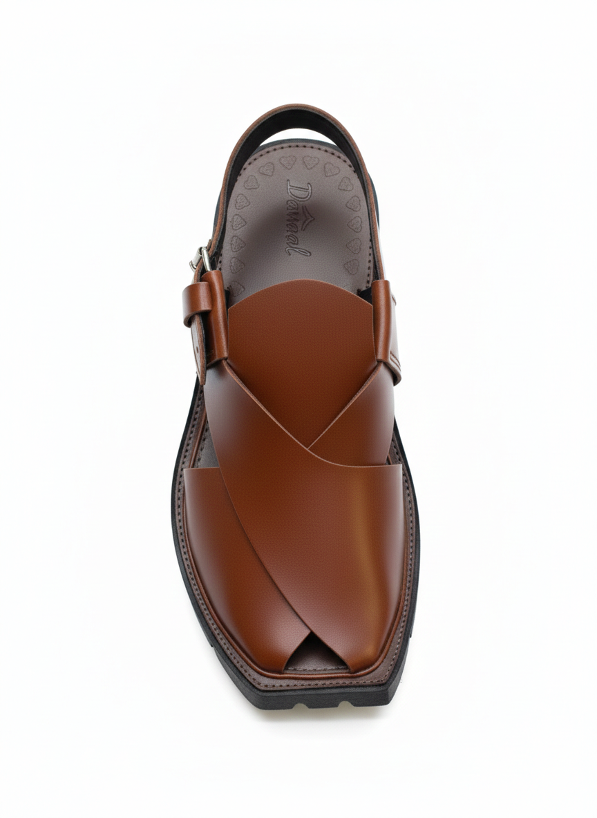 Upper Touch Peshawari Chappal – Brwon