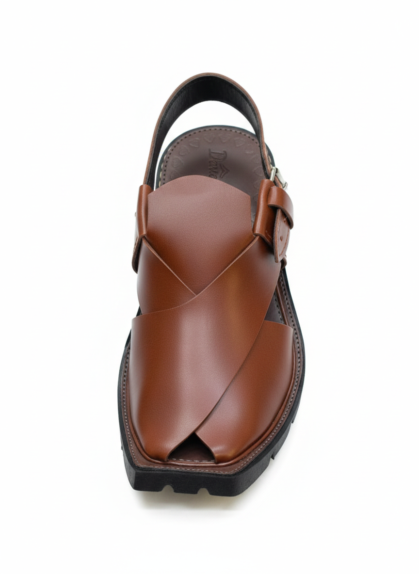 Upper Touch Peshawari Chappal – Brwon