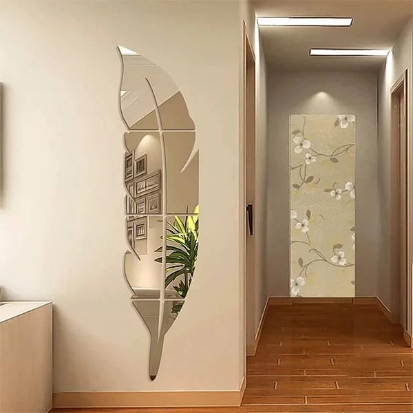 3D Acrylic Leaf Mirror Wall Sticker