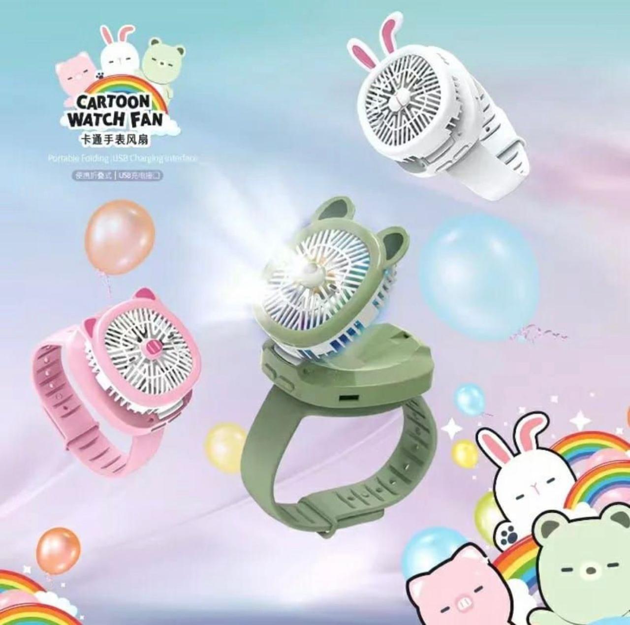 Rechargeable Cartoon Watch Fan
