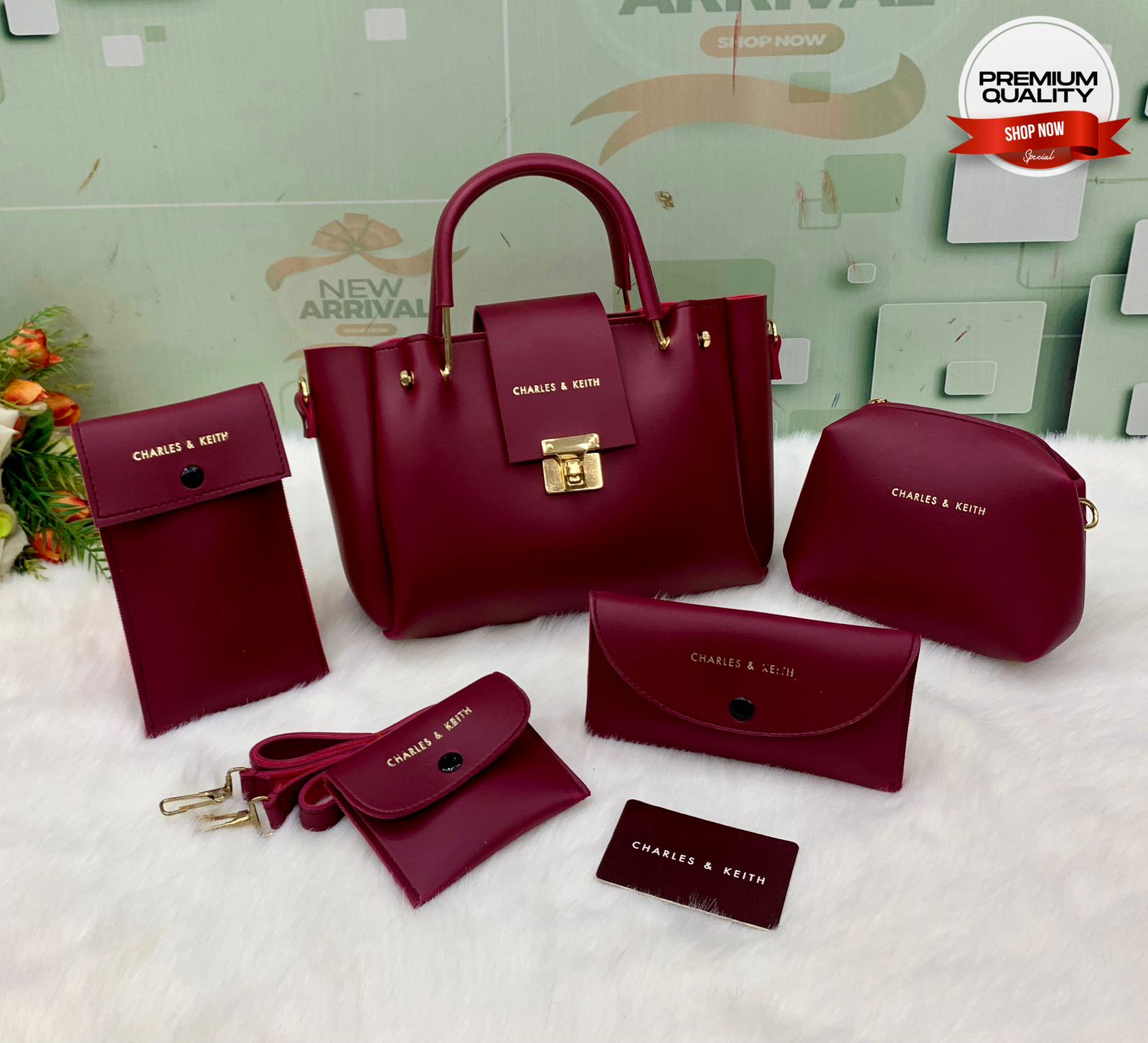Stylish and Practical: 5 Pcs Bag Set for Girls