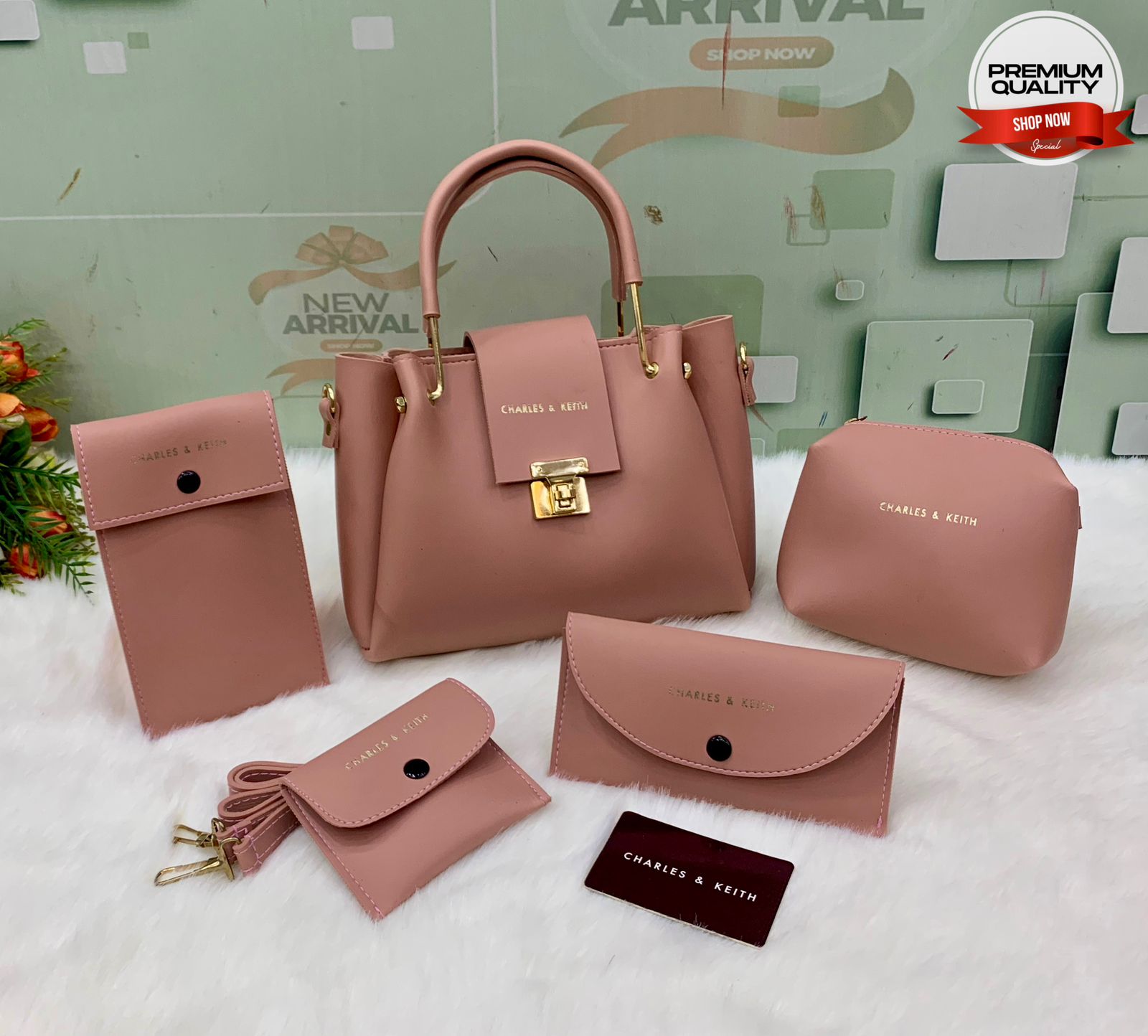 Stylish and Practical: 5 Pcs Bag Set for Girls