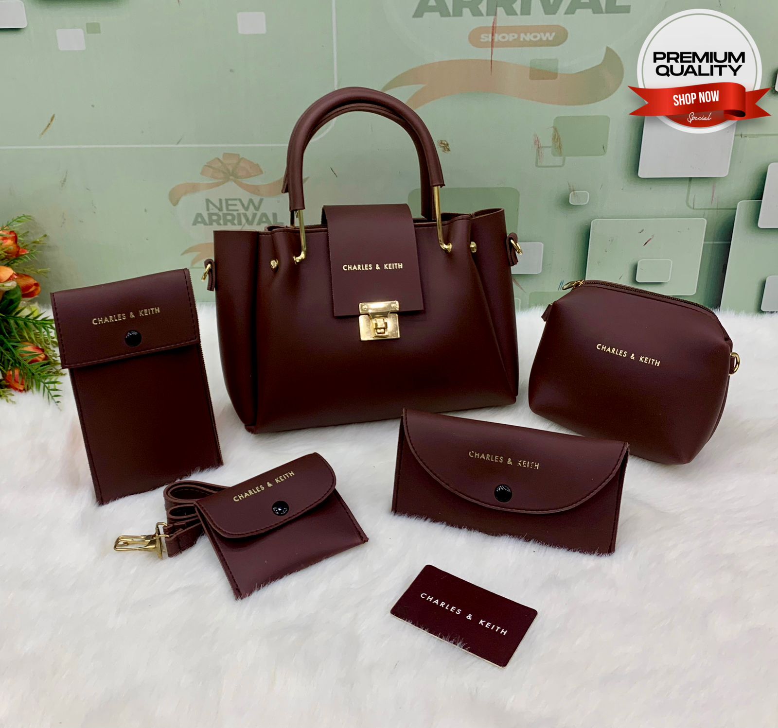 Stylish and Practical: 5 Pcs Bag Set for Girls
