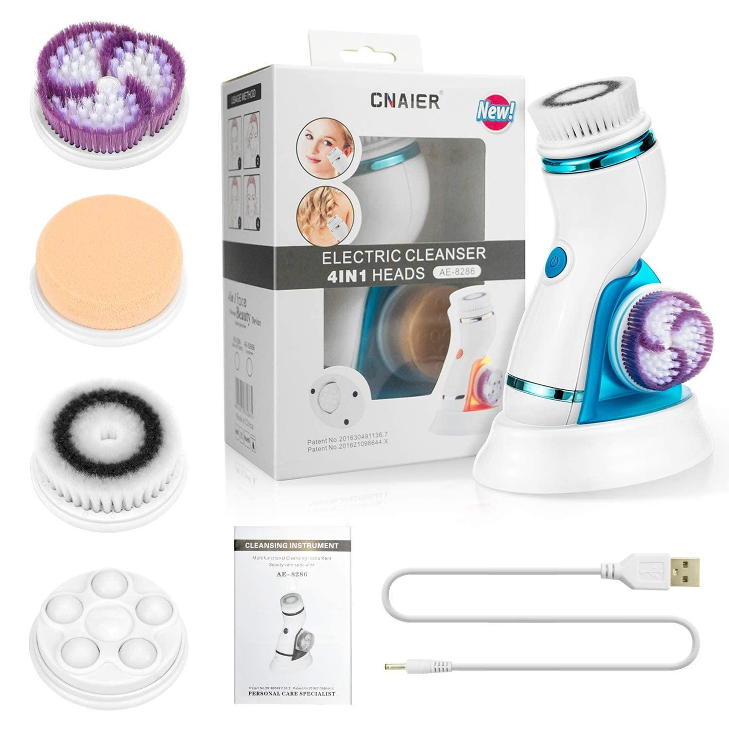 “Unlock the Secret to Radiant Skin with Our 4-in-1 Electric Facial Cleanser!”